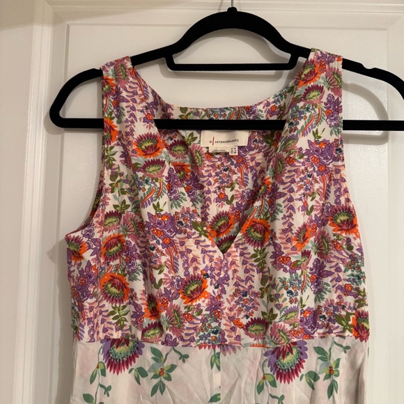 Anthropologie Pink and Purple Asymmetrical Sundress - Picture 2 of 8